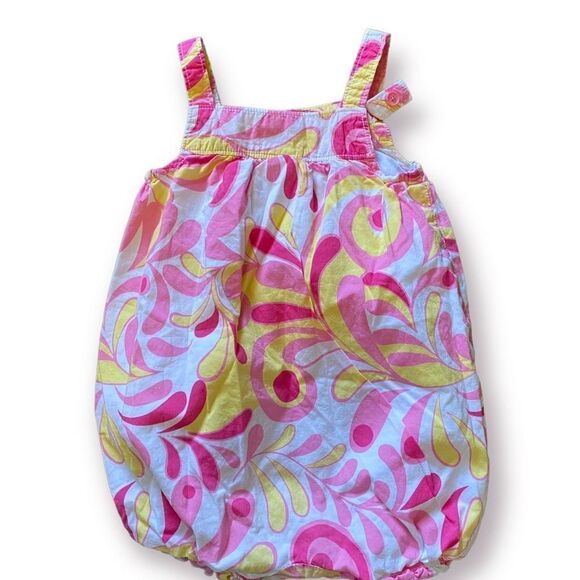 Y2K Old Navy Baby Pink Paisley Bubble Romper - Picture 4 of 4